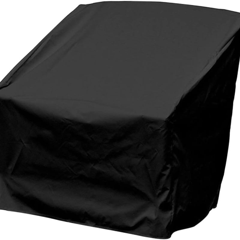 Pokrowiec na krzesło z wikliny odporny na warunki atmosferyczne, styl klasyczny, szary, 64 x 64 x 70/120 cm, czarny