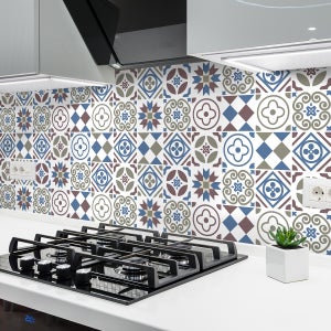 Vinilos Adhesivos Para Azulejos Ambiance - Pack 24 Piezas 10x10 Cm, Imitación Cemento, Extraíbles Y Resistentes Al Agua
