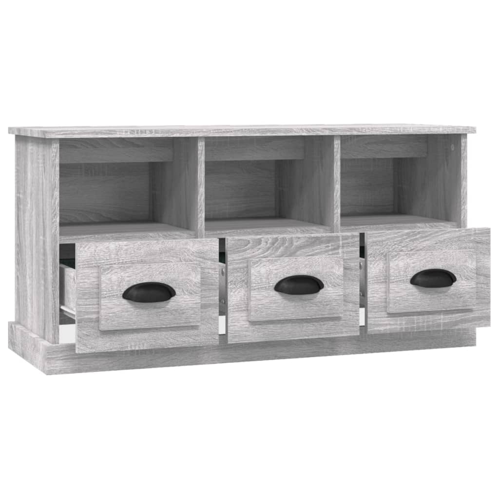 Meuble TV sonoma gris 100x35x50 cm bois d'ingénierie - COMFORTXL - 7