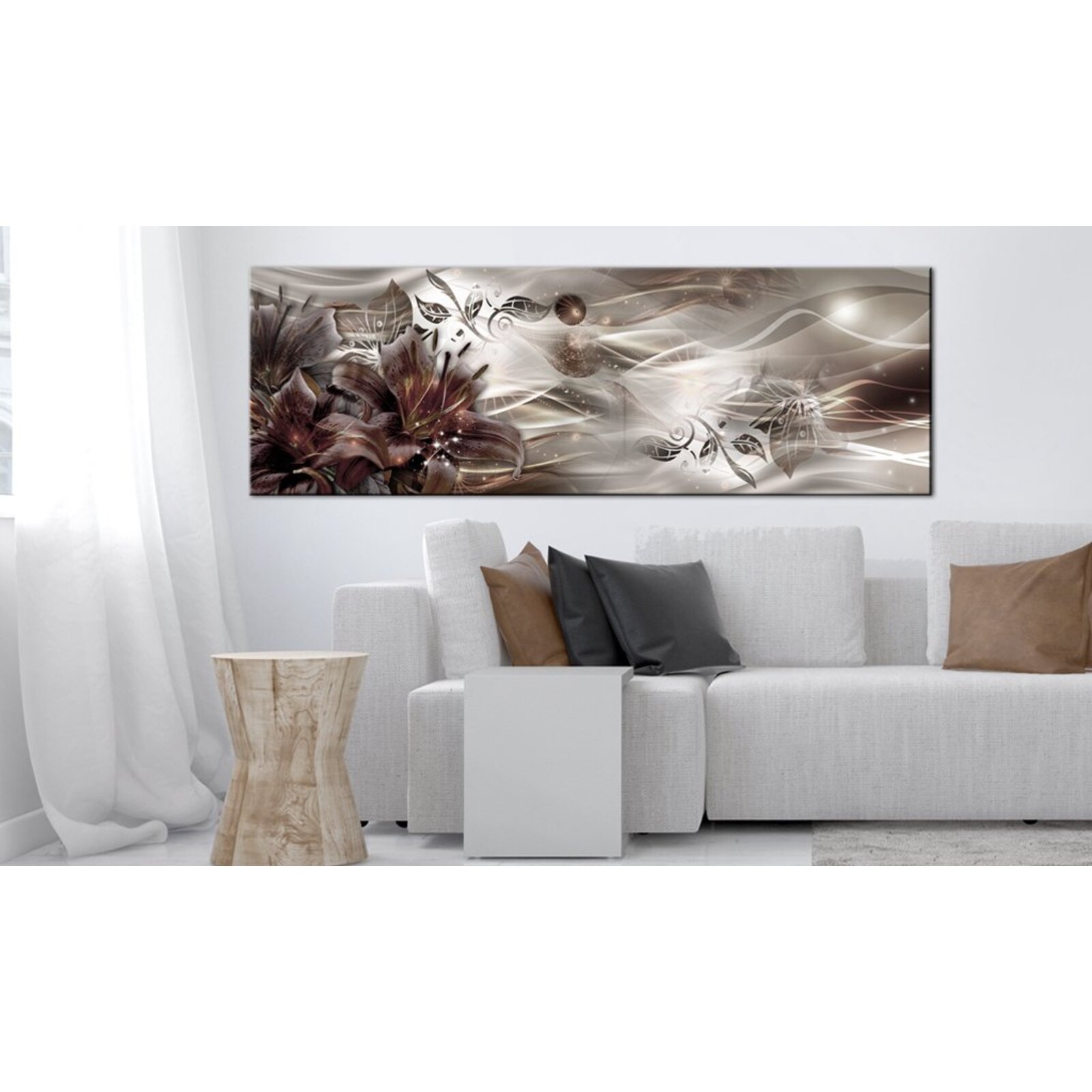 Tableau galaxie fleurie - 120 x 40 cm - 2