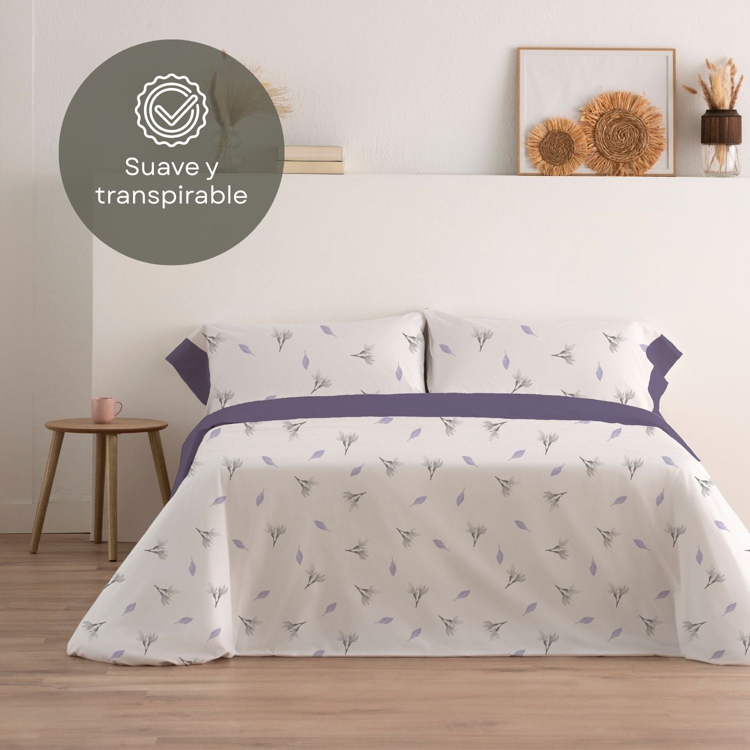 Juego de Sábanas 144 hilos Mue Malva Cama 135cm (3 piezas) Donegal Collections - 6