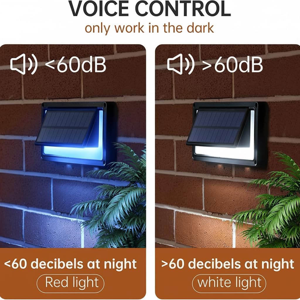 Solarsys - Lampe Solaire LED Extérieure 500 lm – Capteur Sonore et Crépusculaire – IP65 – Jardin Terrasse Escalier Balcon - 2