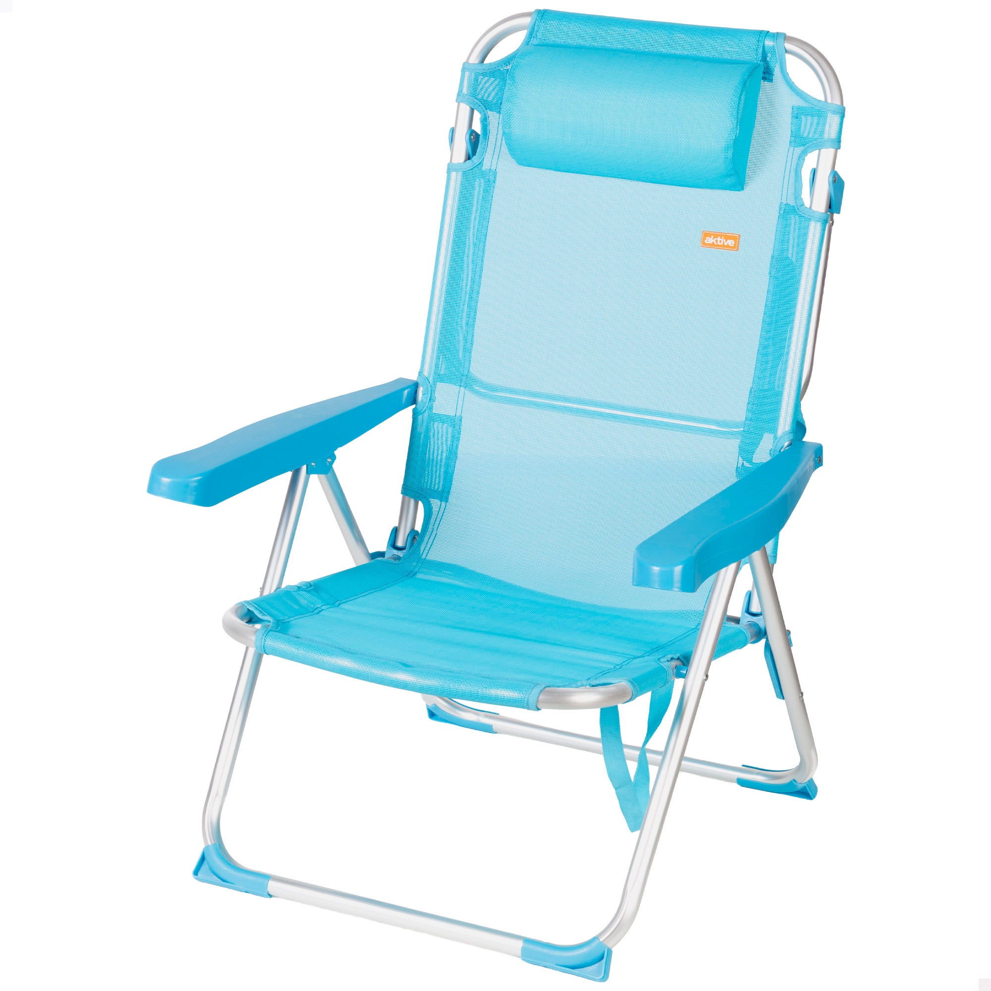 Aktive silla playa alta multiposición 48x60x90 cm azul