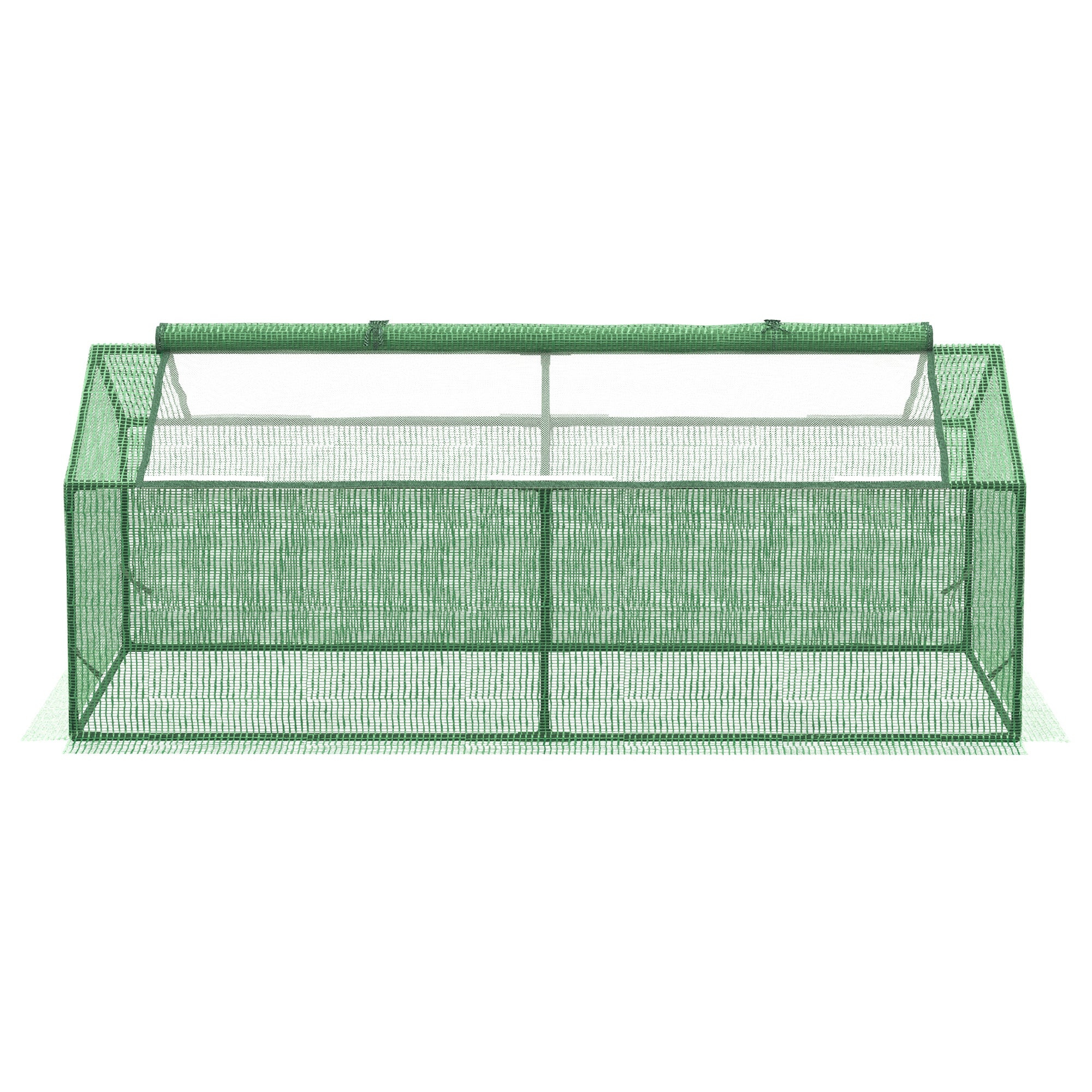 Petite serre de jardin avec fenêtres à deux niveaux, serre pour potager et balcon, bâche en PE, 180 x 90 x 70 cm, verte - 2
