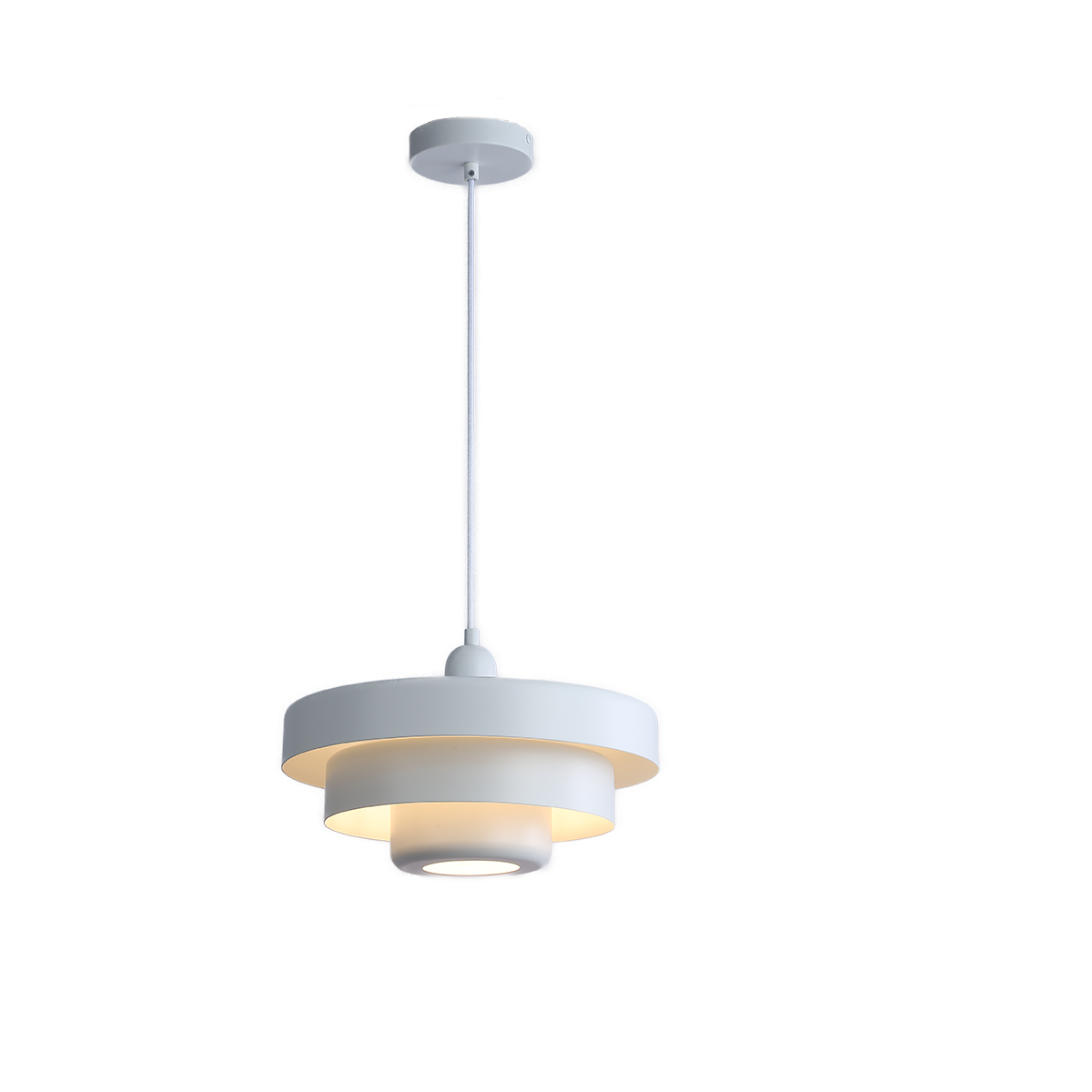 Biluce Opposit Lampadario LED con anelli Bianco, Nero, Grigio e Oro
