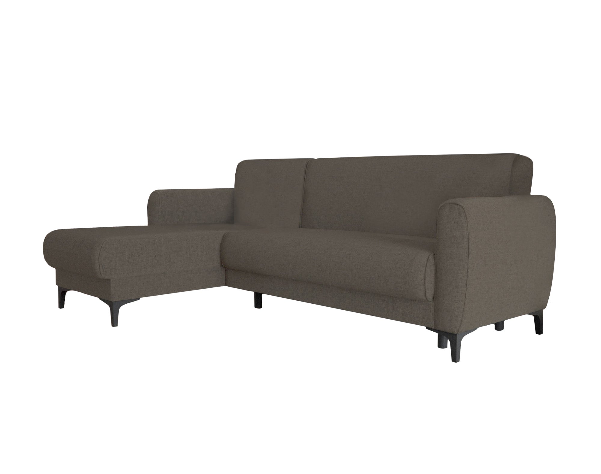 Canapé D'angle Réversible 4 Places En Tissu Marron Cozy – Habitat & Jardin