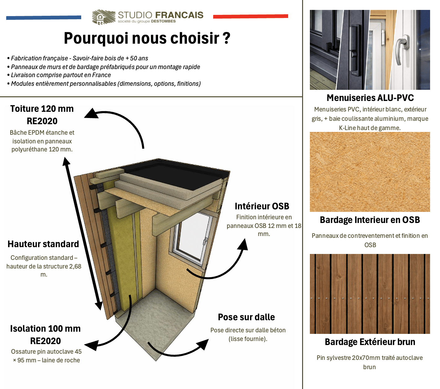 Studio de jardin 4 saisons en bois 8,8 x 5,7 x 2,7 m / isolation RE2020 - 3