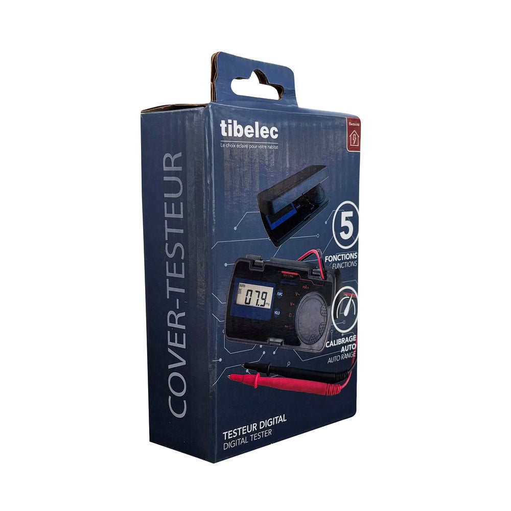 Multimètre digital ultra-compact de poche, 7 fonctions, calibrage auto, 300V, cat III, garantie 3 ans - Tibelec - 5