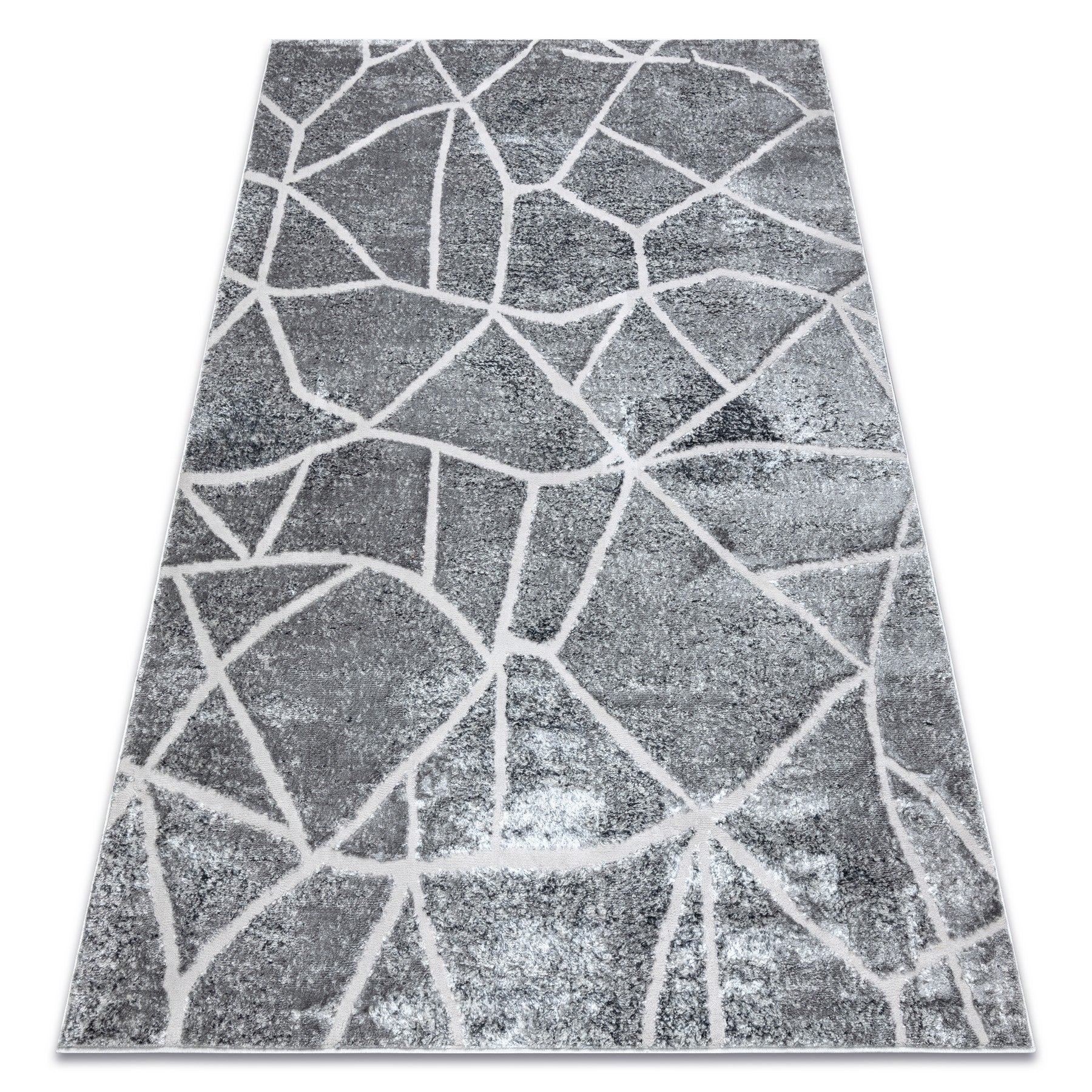 Dywan MEFE nowoczesny 2783 Marmur - Strukturalny, dwa poziomy runa ciemnoszary 80x150 cm