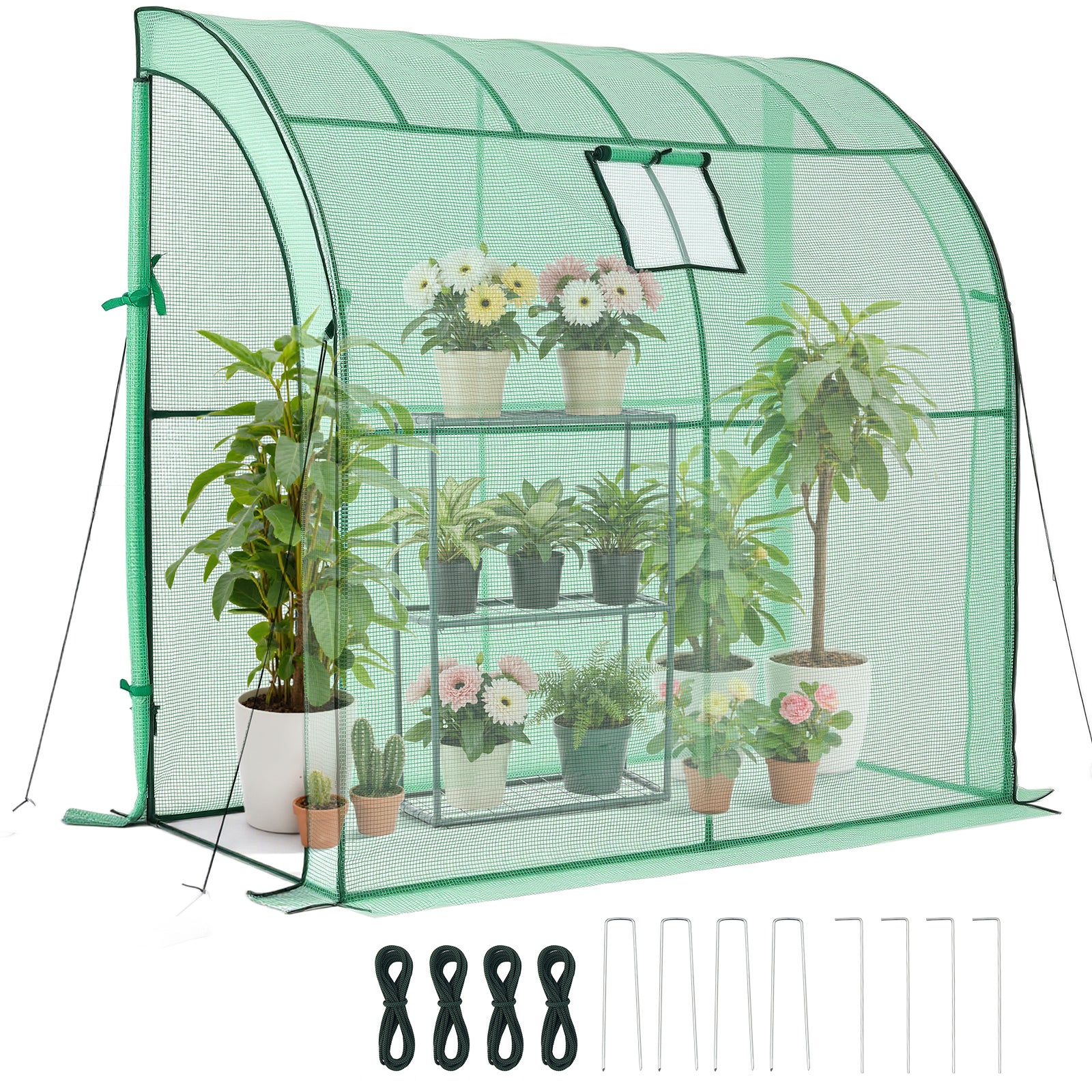 Serre Jardin VEVOR avec Étagère 3 Niveaux Serre de Jardin Adossée pour ...
