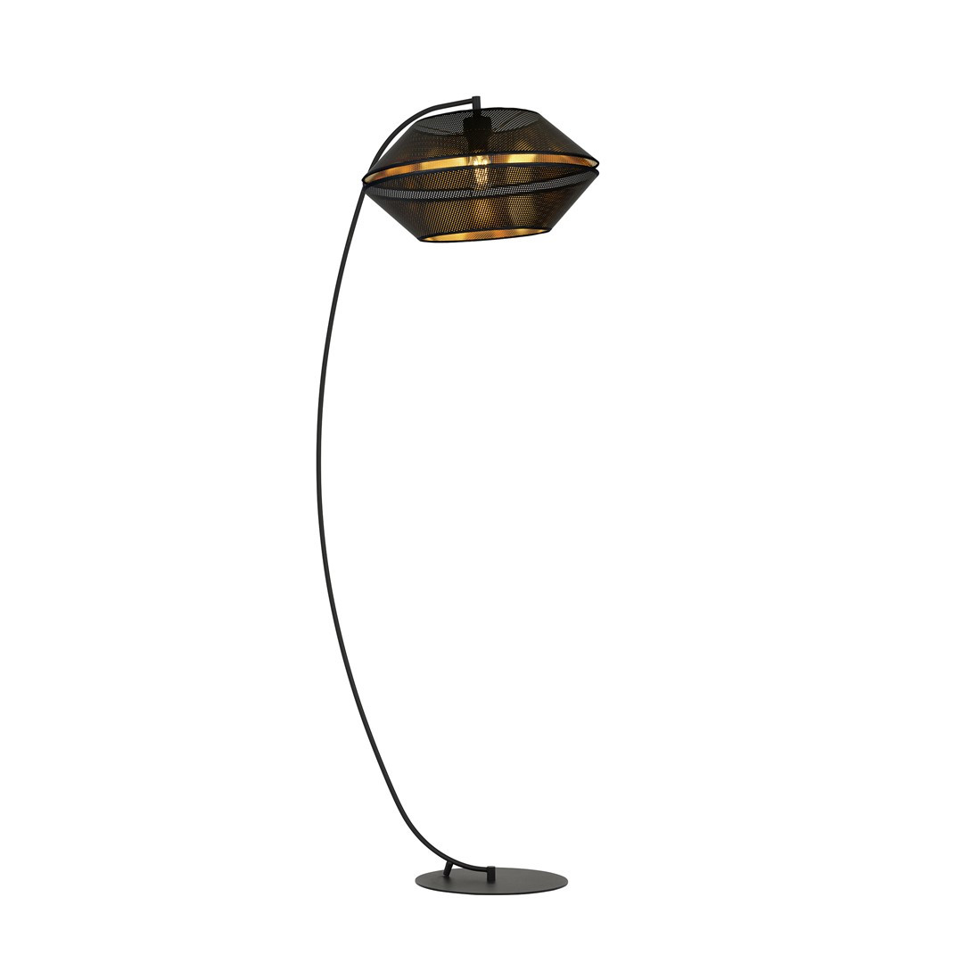 Lampa podłogowa stojąca Malia czarno-złota 1xE27x15W wym: 150 x 55 x 42 cm metal Emibig