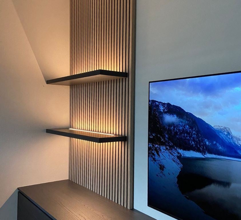 Paneles Isodeco 3D acústicos HDF de madera roble natural 275x60x2,1cm - 2