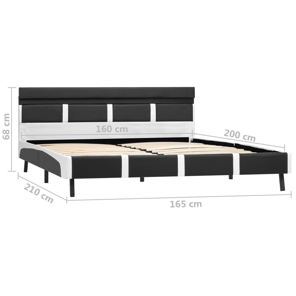 Maison Exclusive - Estrutura de cama com LED 160x200 cm couro artificial cinzento - 9