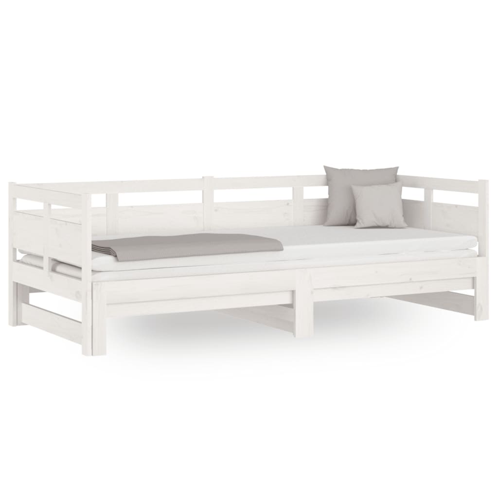 Sofá cama | cama para adultos extraíble madera maciza de pino blanco 2x(90x200) cm cfw618874