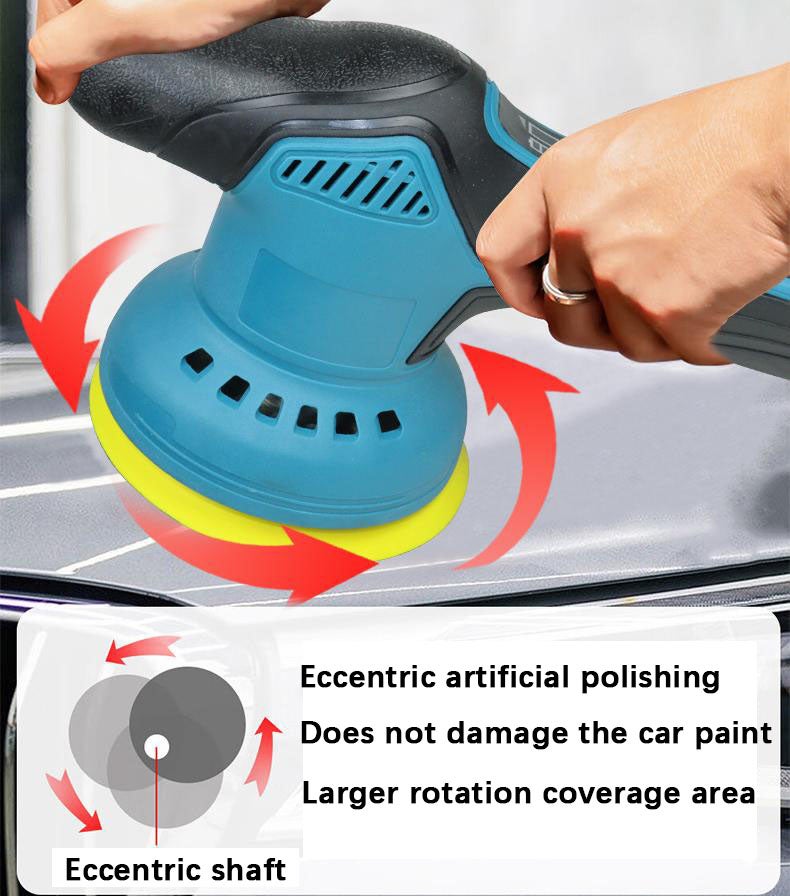 Polisseuse pour voiture, mini-polisseuse sans fil à batterie lithium, 8 vitesses, cireuse pour voiture, polisseuse pour voiture (chargeur européen) - 3