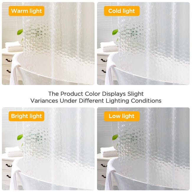 Tenda Doccia Antimuffa EVA 180x200 Cm - Impermeabile E Trasparente Con Anelli - Foto 9