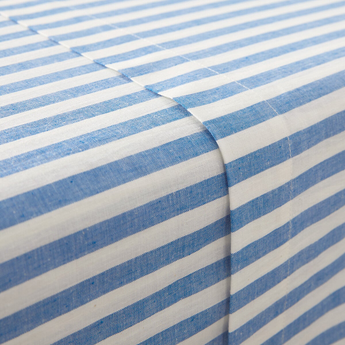Drap plat en coton, Soizic bleu - Rayé bleu - 180 x 290 cm - 3