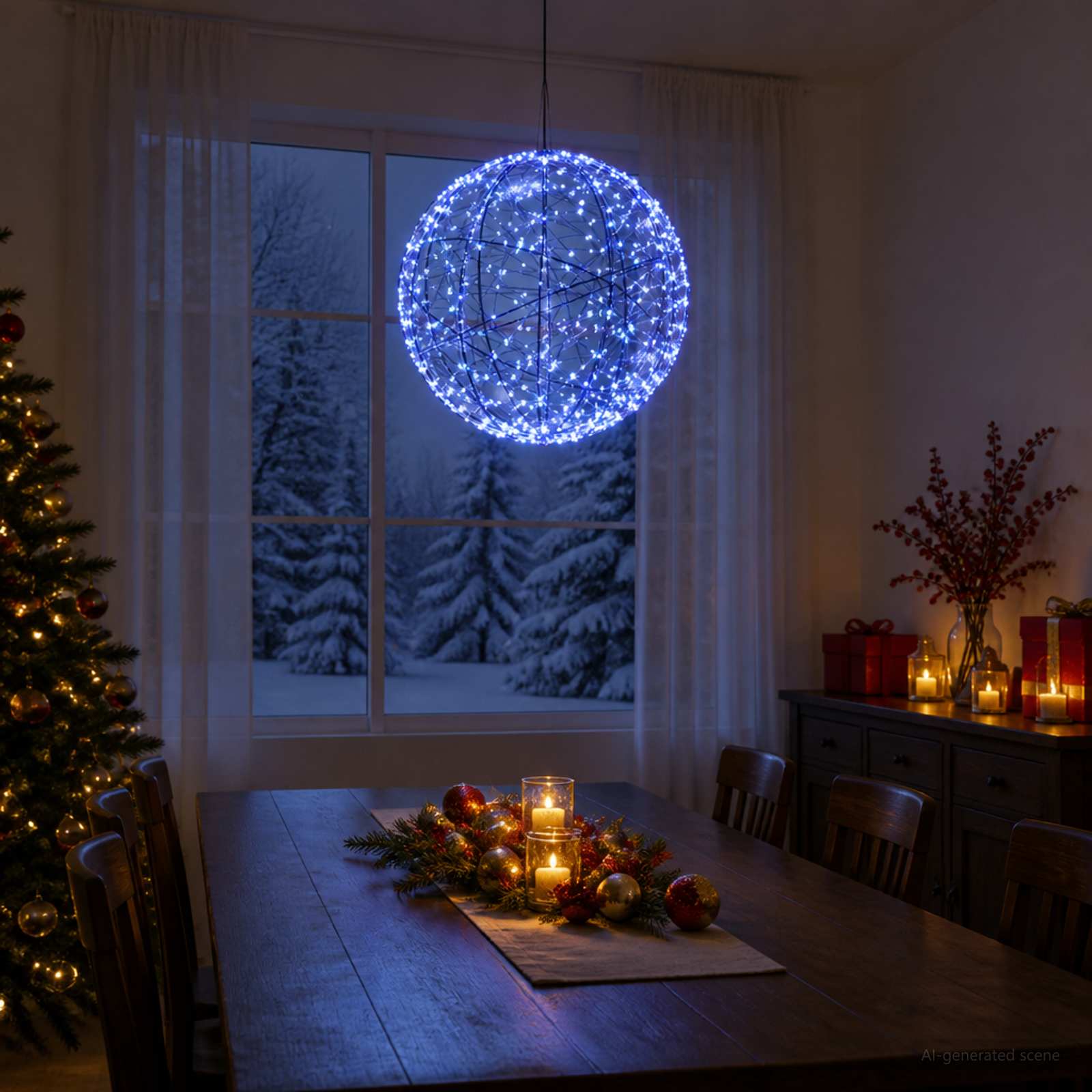 Vidaxl Luz De Adorno Navideño 500 Led Ø 40 X 42 Cm Azul , Leroy Merlin