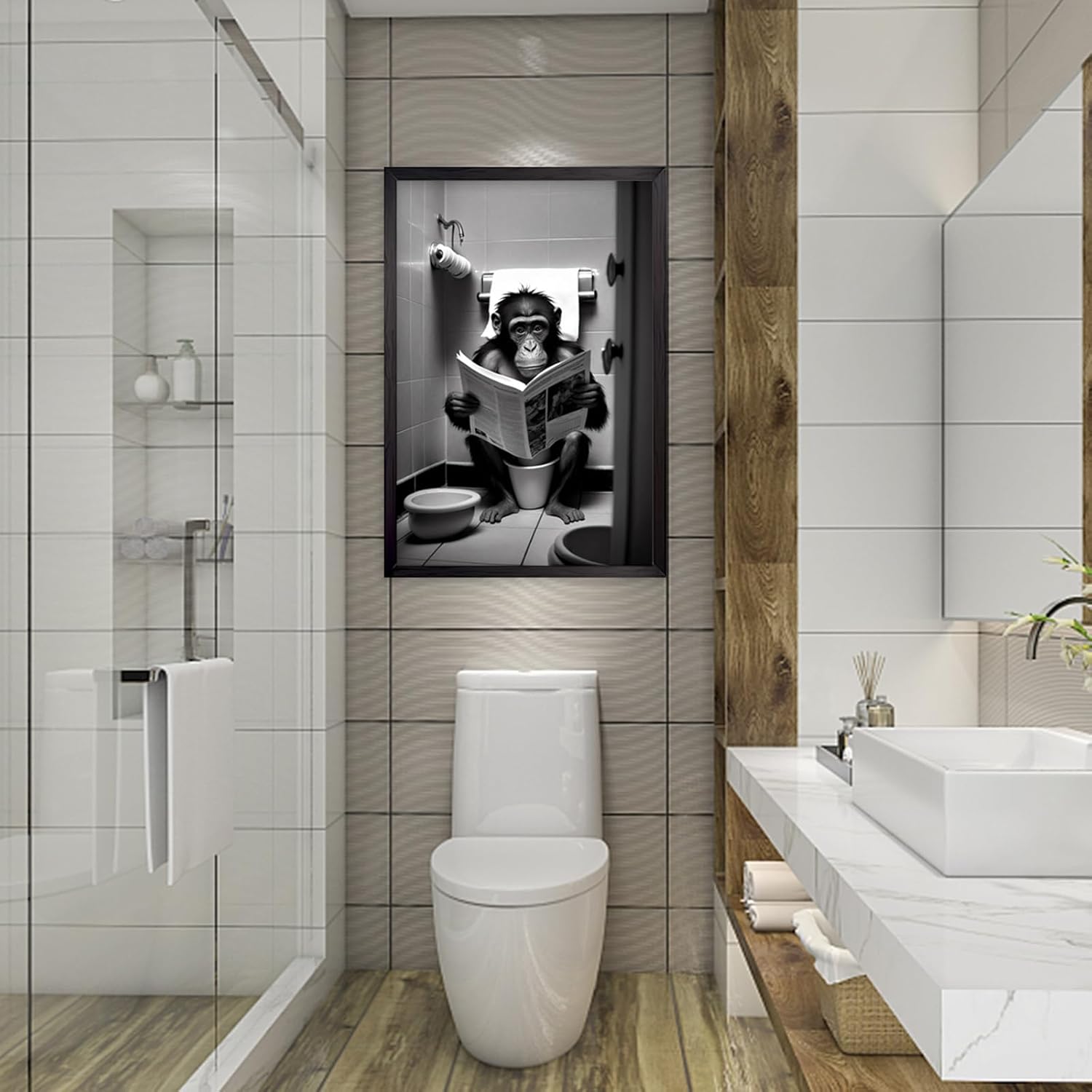 Poster Humoristique Pour WC, Affiche Decoration Murale en Toile, Decoration Salle de Bain - Poster 30x40 cm Sans Cadre Photo - 5