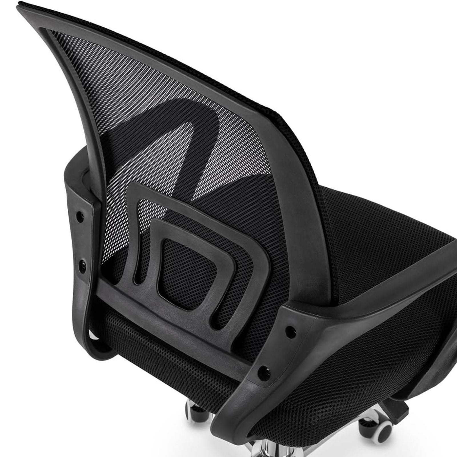 DASCK - Silla de Oficina Silla de Malla Altura Ajustable para Trabajo Silla Escritorio Ergonómica Giratoria - Pie Cromado - 4