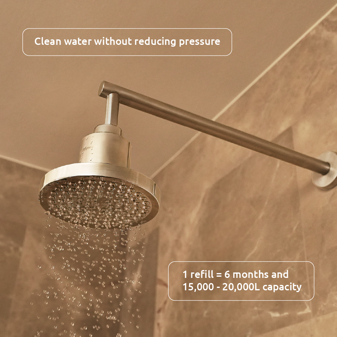 Tappwater ShowerPro Rain SMR – Pommeau de douche avec filtre. Filtre +70 substances. Avec technologie KDF-55 et SMR - 5