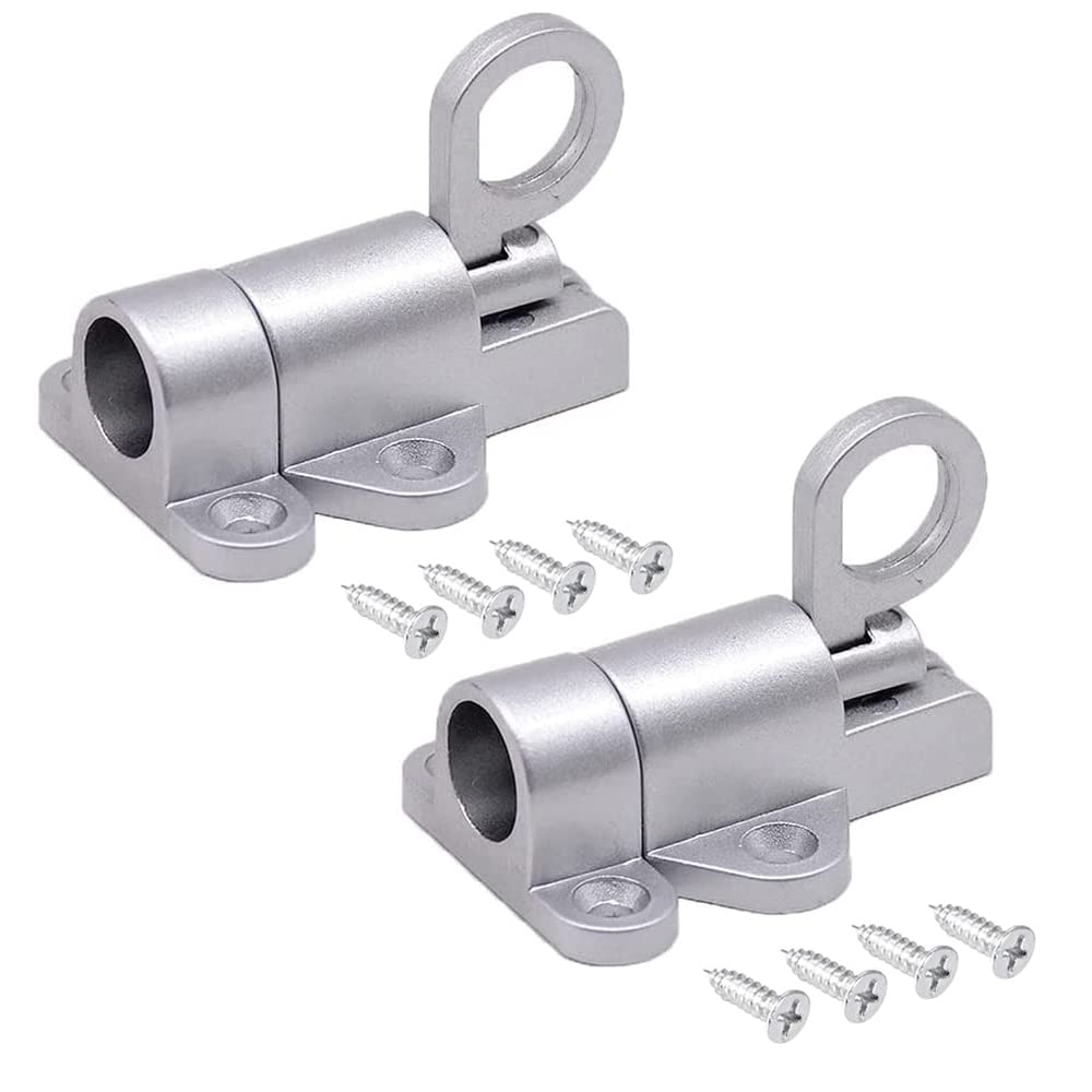 Zatrzask sprężynowy, 2 sztuki, zatrzask, stop aluminium, śruba, zatrzask sprężynowy zabezpieczający (srebrny)