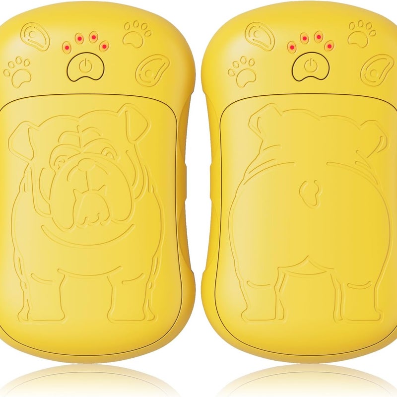 Ogrzewacze do rąk ładowalne, zestaw 2 sztuk, silne pole magnetyczne, port USB, idealne na kemping, do gry w golfa, na polowanie i w podróż, kolor żół