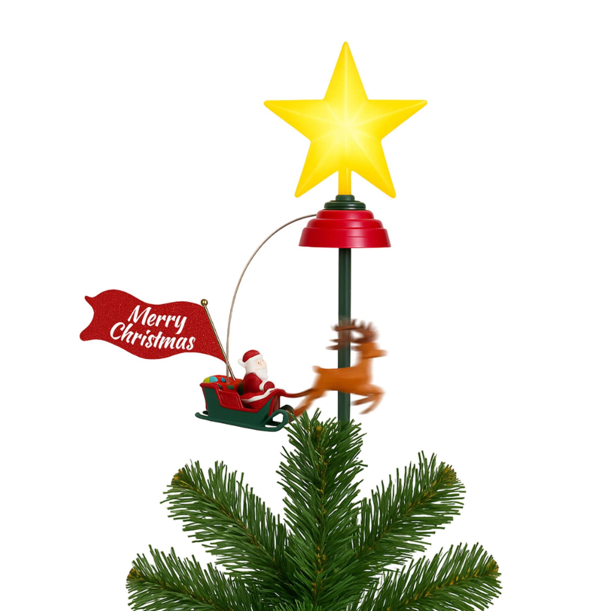 Étoile Lumineuse Musicale Pour Sapin De Noël - Avec Traîneau Et Grande Roue - Décorations Et Guirlandes Incluses