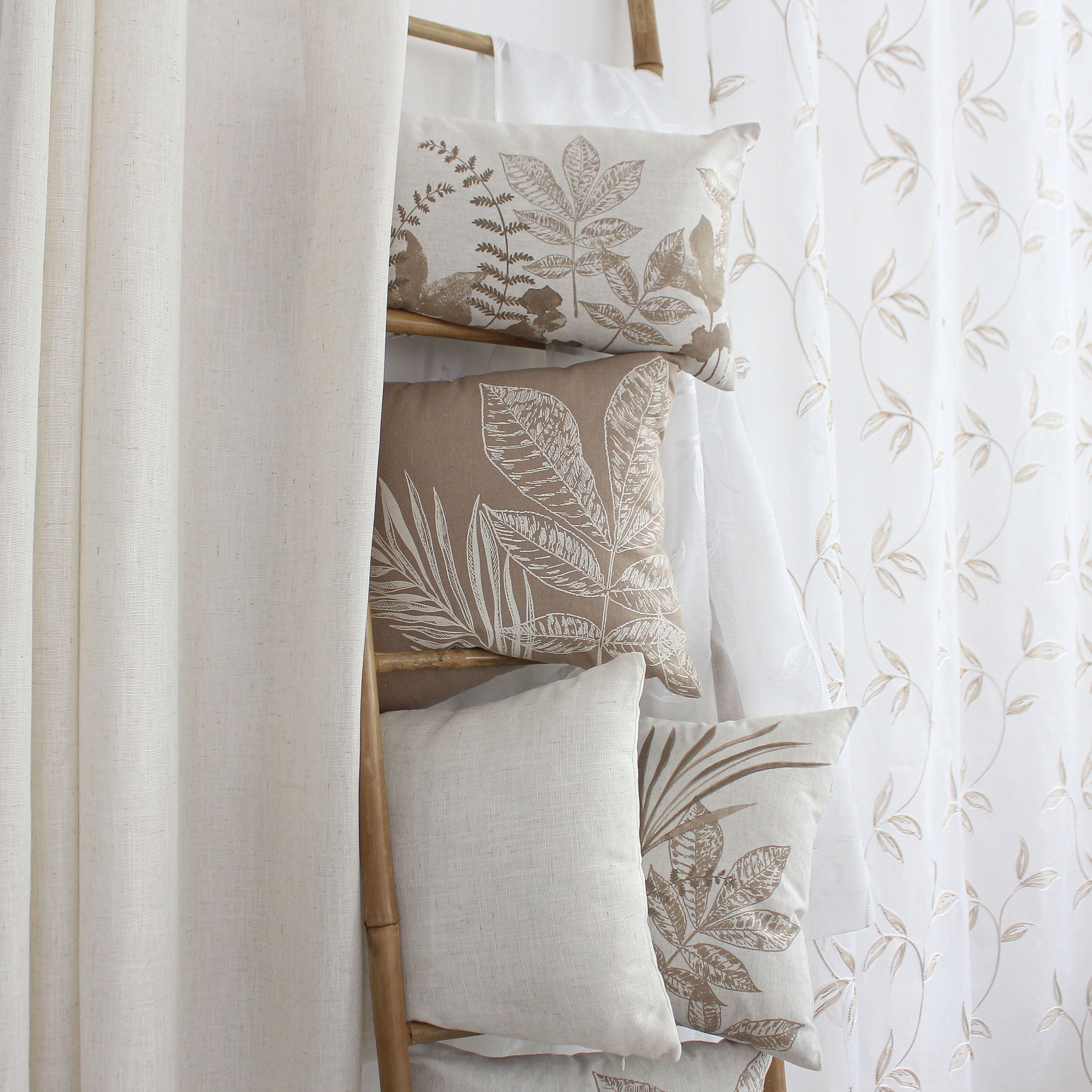 Lot de 2 Coussins déhoussables, carré 40x40cm, Collection Natura, CMADECO - Blanc - 5