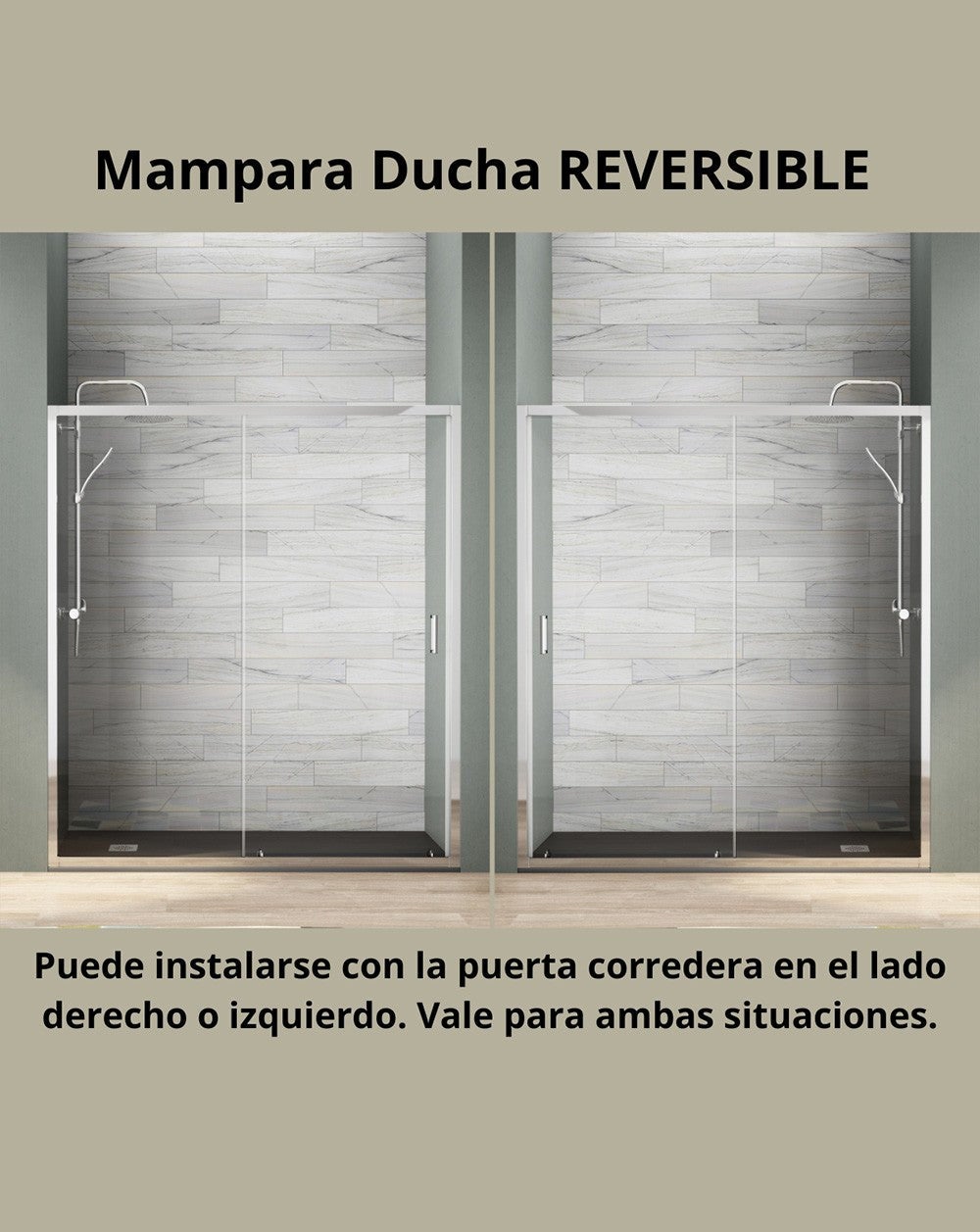 Mampara Ducha Frontal Corredera 1 Puerta 1 Fijo | Alto 190cm Transparente | Cromo Brillo 100cm (Adaptable 98-102cm) - 2