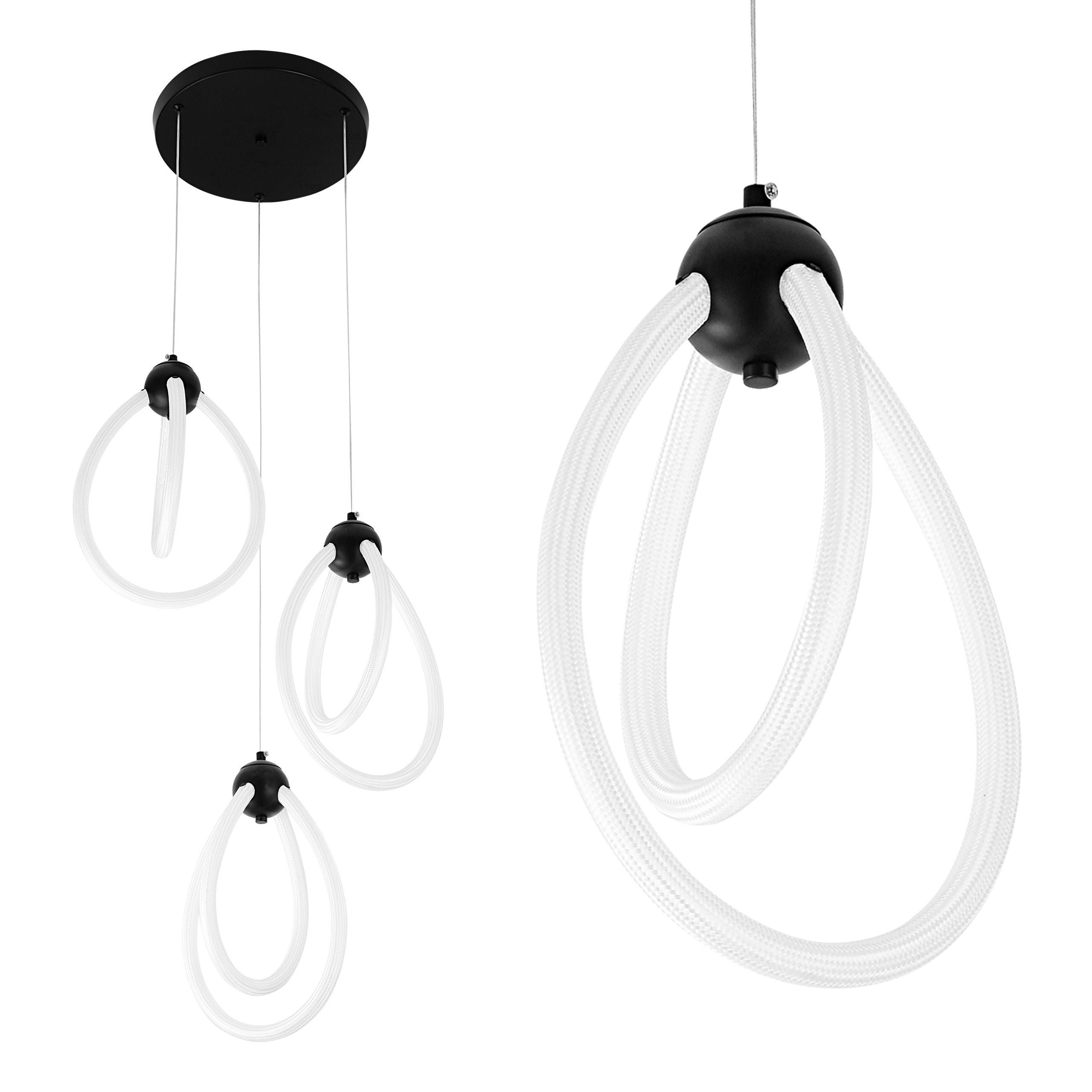 Lampa Sufitowa Wisząca Led Toolight Led G022-3Cpr Czarny