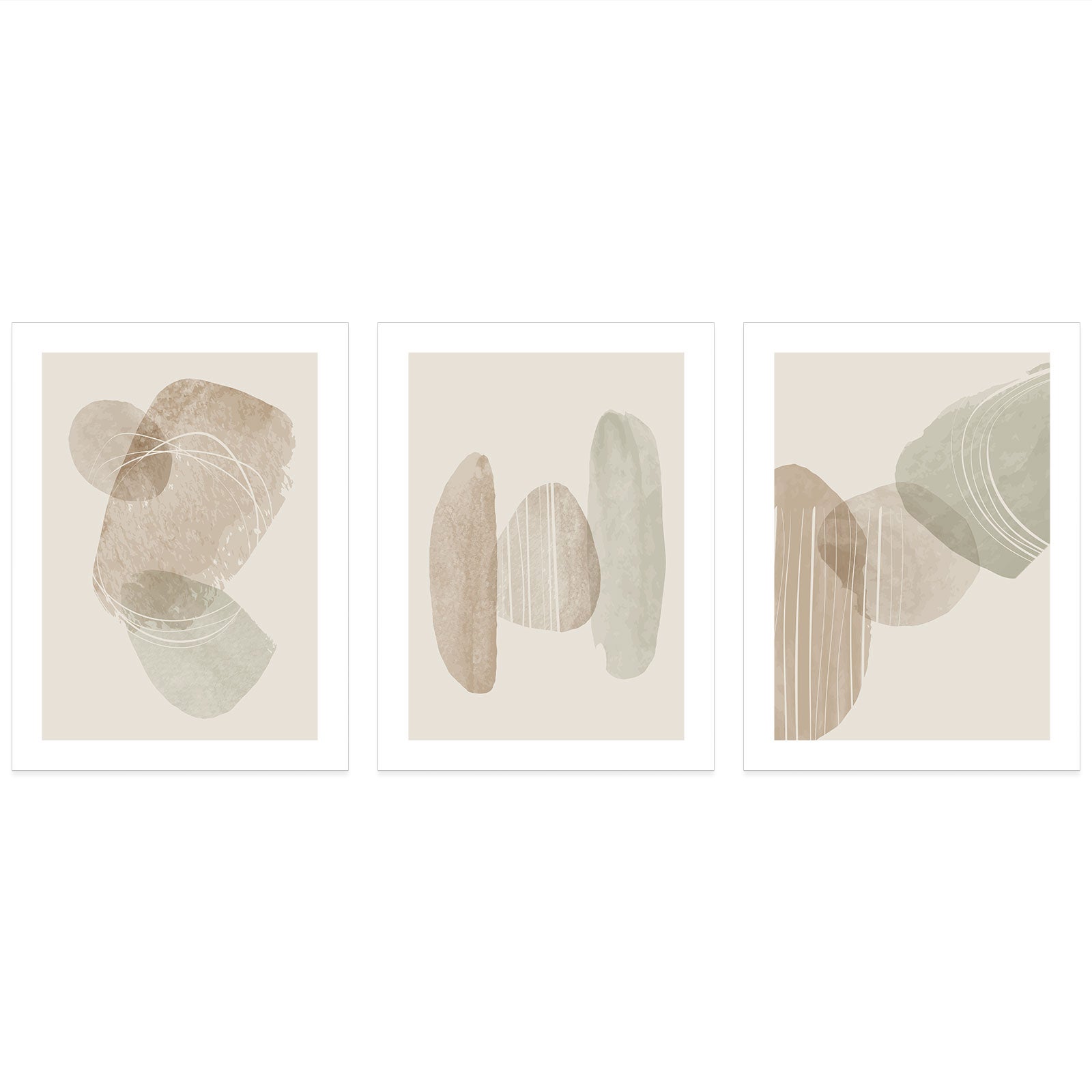 Lot de 3 Affiches / Posters Triptyque - Abstrait 3617689992334 - Bordure blanche - 3 Affiches - 21x29,7 cm (Cadres non fournis) - 3