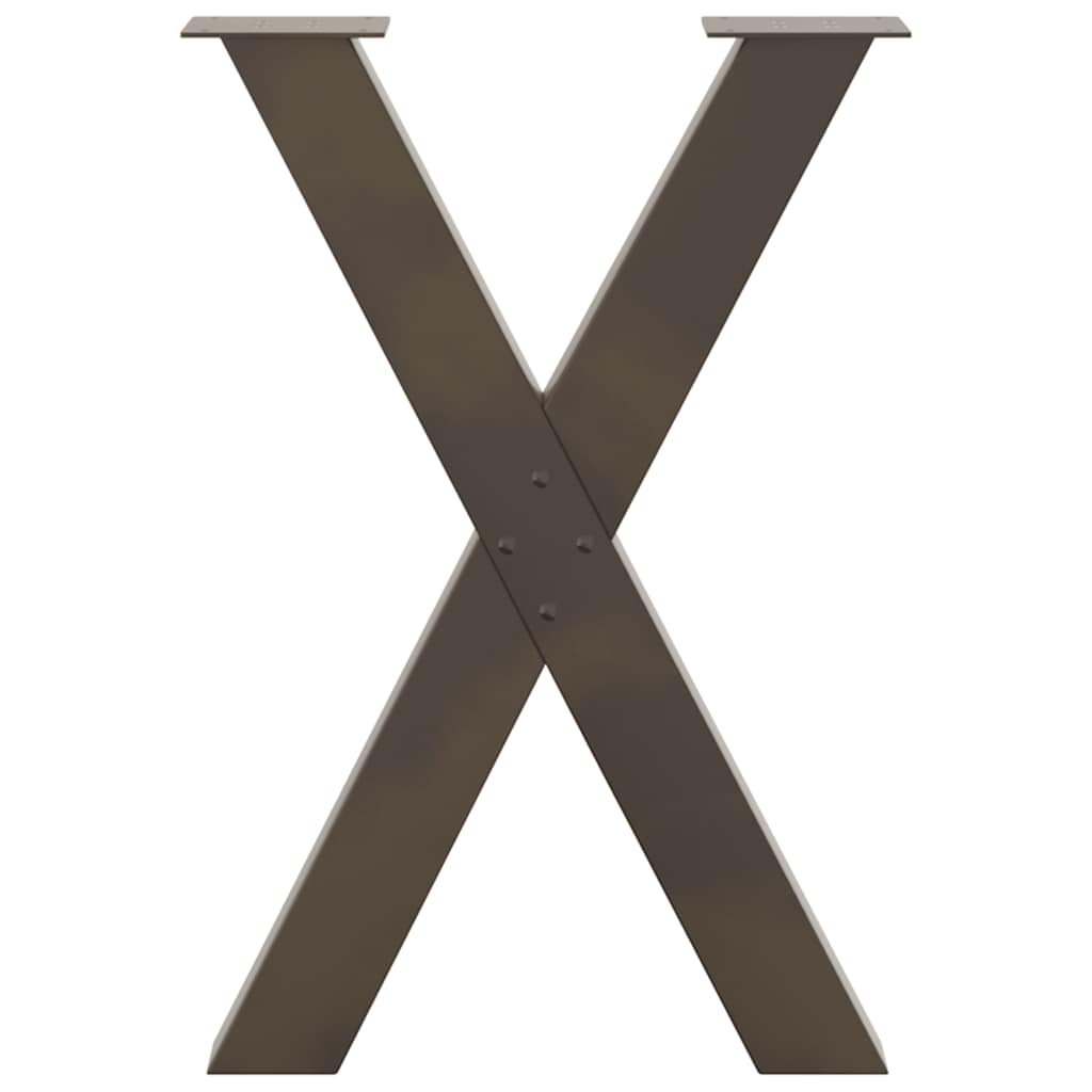 Maison Exclusive - Pieds de table à manger en forme de X, 2 pièces, acier l, 60 x (72-73) cm - 5