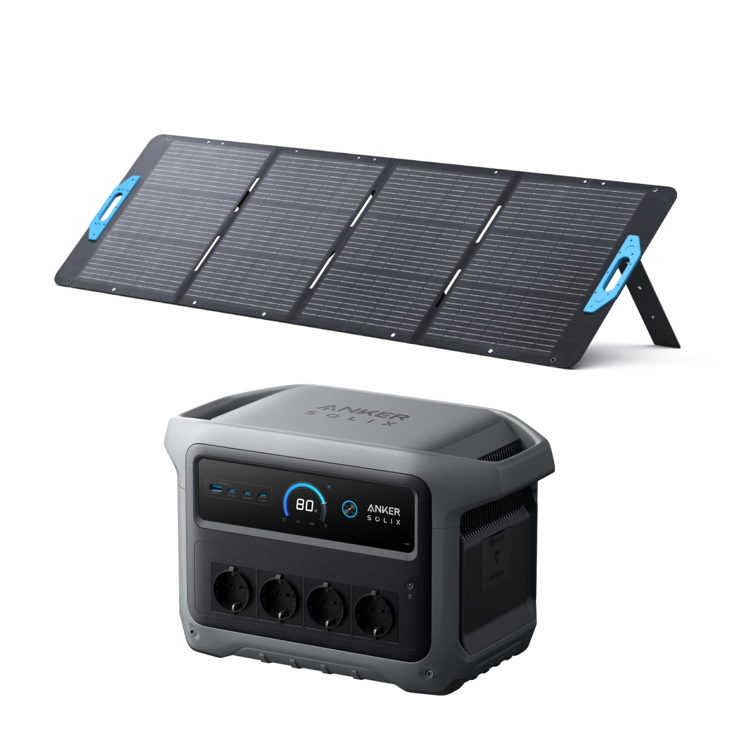 Zestaw Anker SOLIX C1000X Gen 2 przenośna stacja zasilania Gen 2 z panelem solarnym 200W – Generator solarny 4x2000W