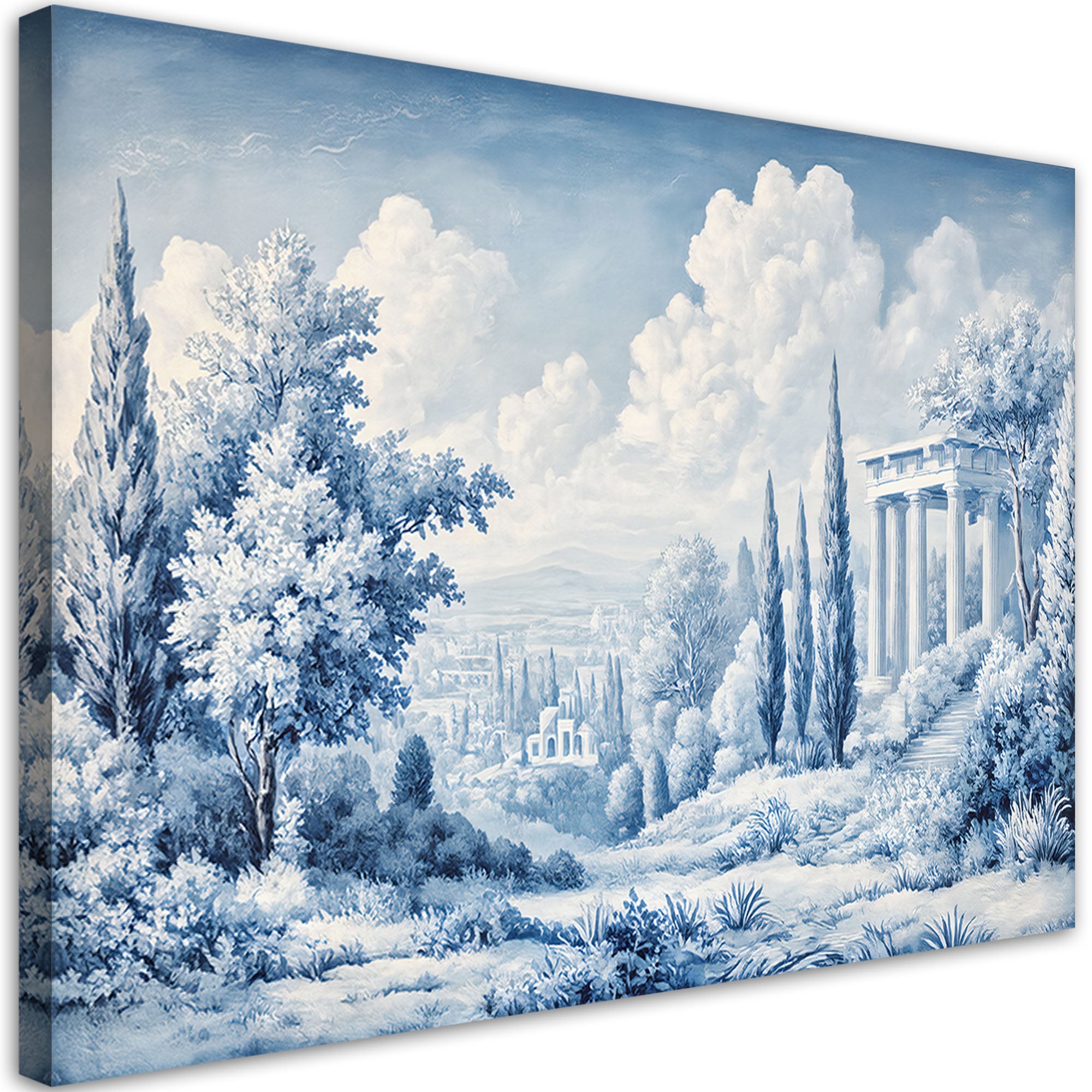 Obraz na płótnie, Antyczny Krajobraz Niebieski 60x40