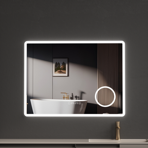 Specchio Da Bagno Artforma Con Illuminazione, 94x84, Interruttore Touch Antiappannamento Led Dual Specchio Ovale 88681145