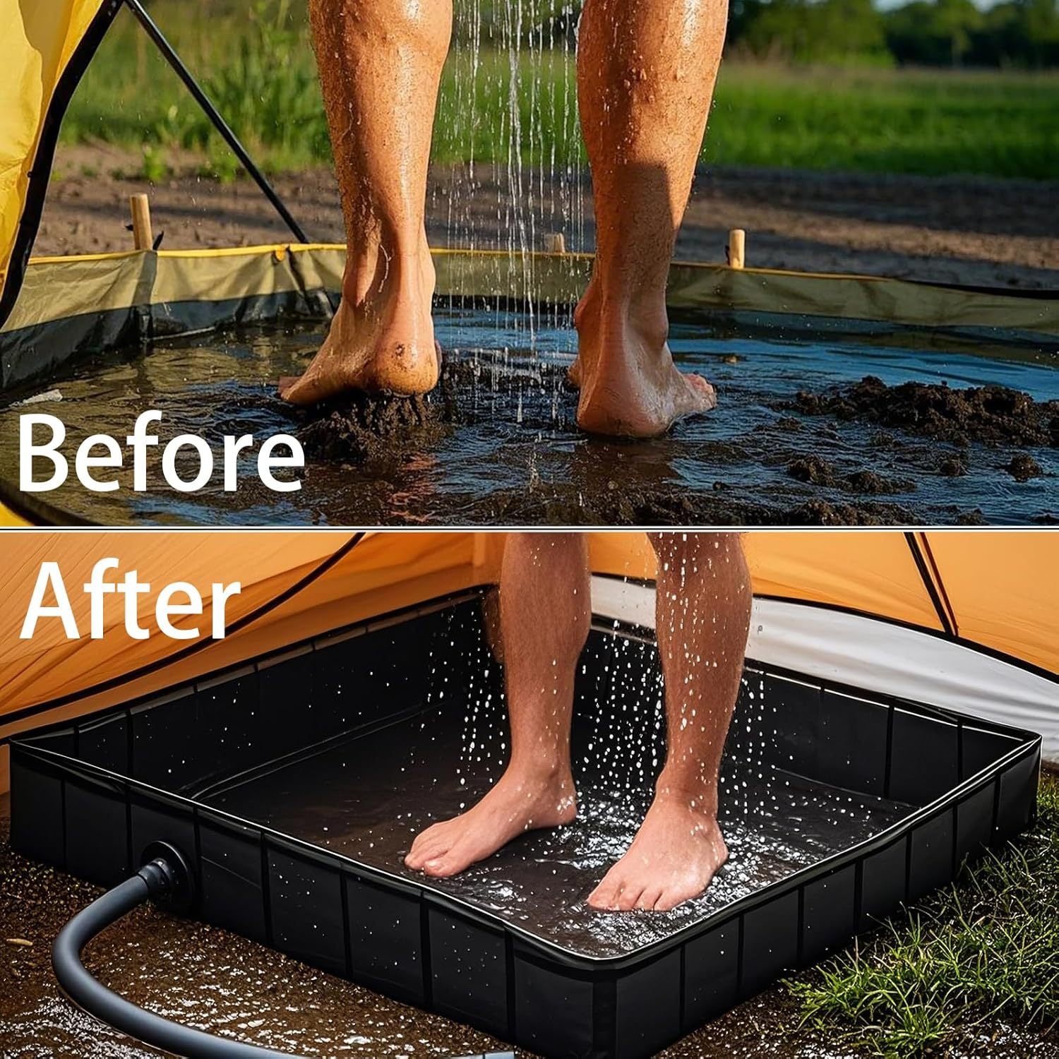 SoulBay Douche Portable Avec Pope Pour Caping En Plein Air, Batterie