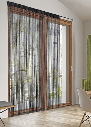 Tenda Antimosche Tata Home Susy In Corda Intrecciata – 100x220 Cm, Bianca, Con Foglie, Per Porte E Finestre