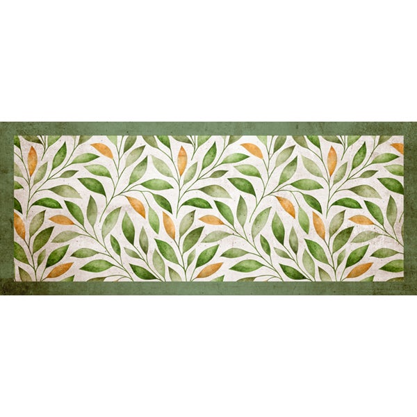 Tapis De Cuisine Antidérapant En Vinyle - Design Old Style - 50x120 Cm - Fabriqué En Italie - Ignifuge
