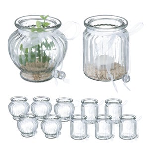 12 Portacandele In Vetro Per Tealight - Trasparenti Per Centrotavola - Decorazioni Per Matrimoni E Feste - Foto 7