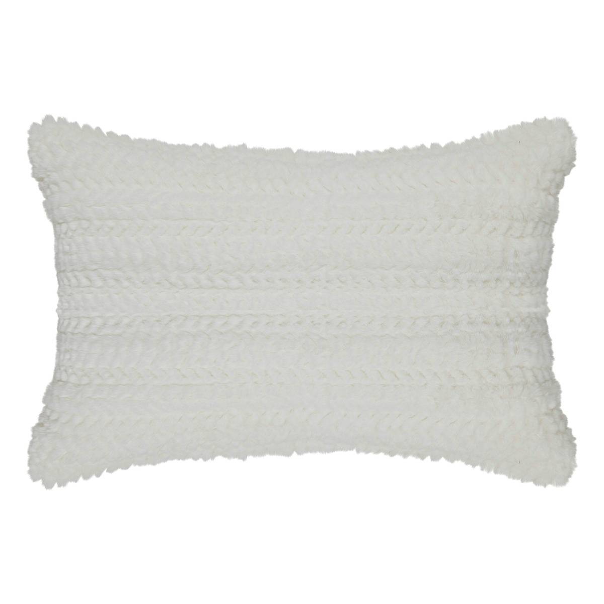 Cojín de piel sintética liani 38x58cm jacquard blanco marfil - atmosphera créateur d'intérieur