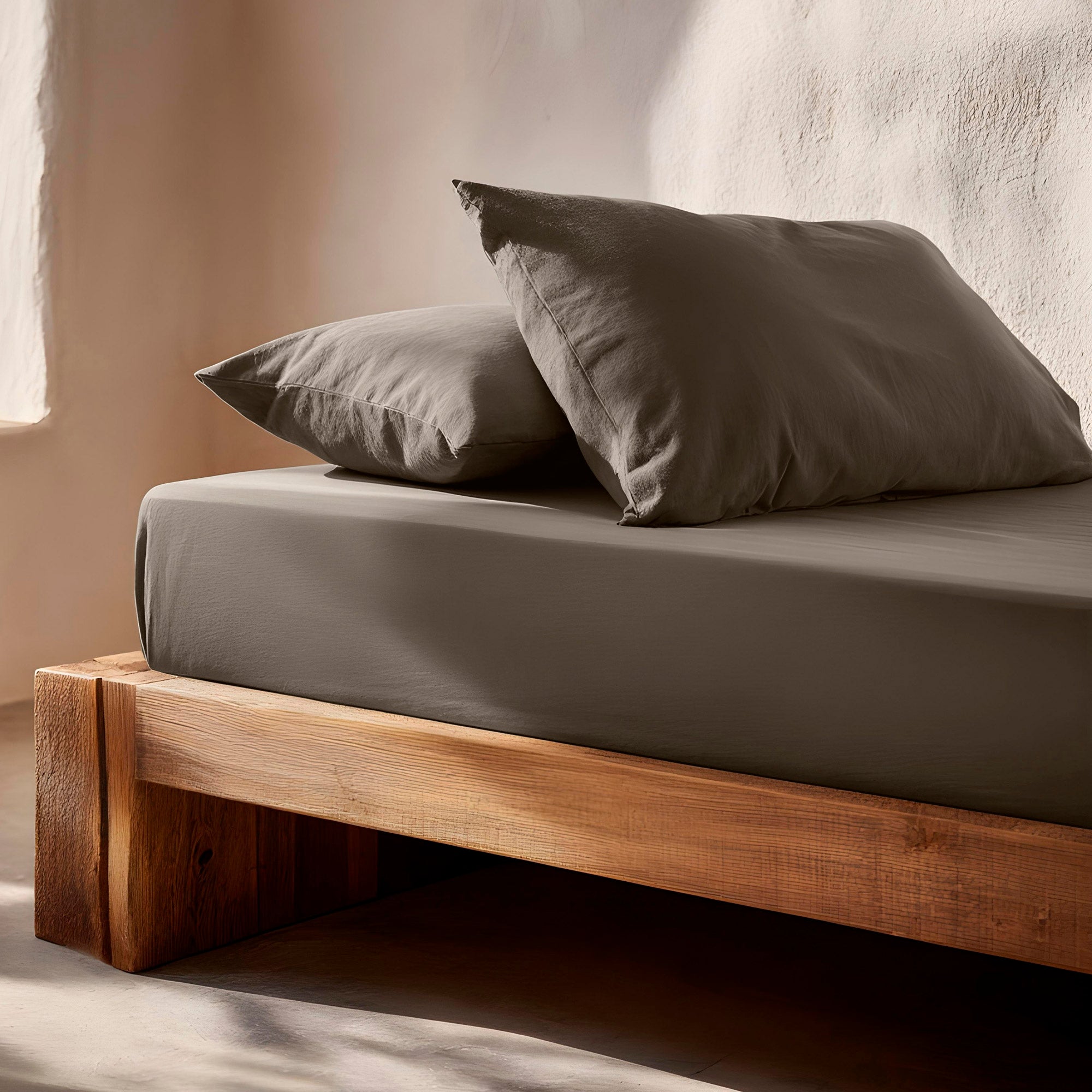 Drap-housse 120x200x30 cm 100% coton respirant réglable coloris Gris - 2