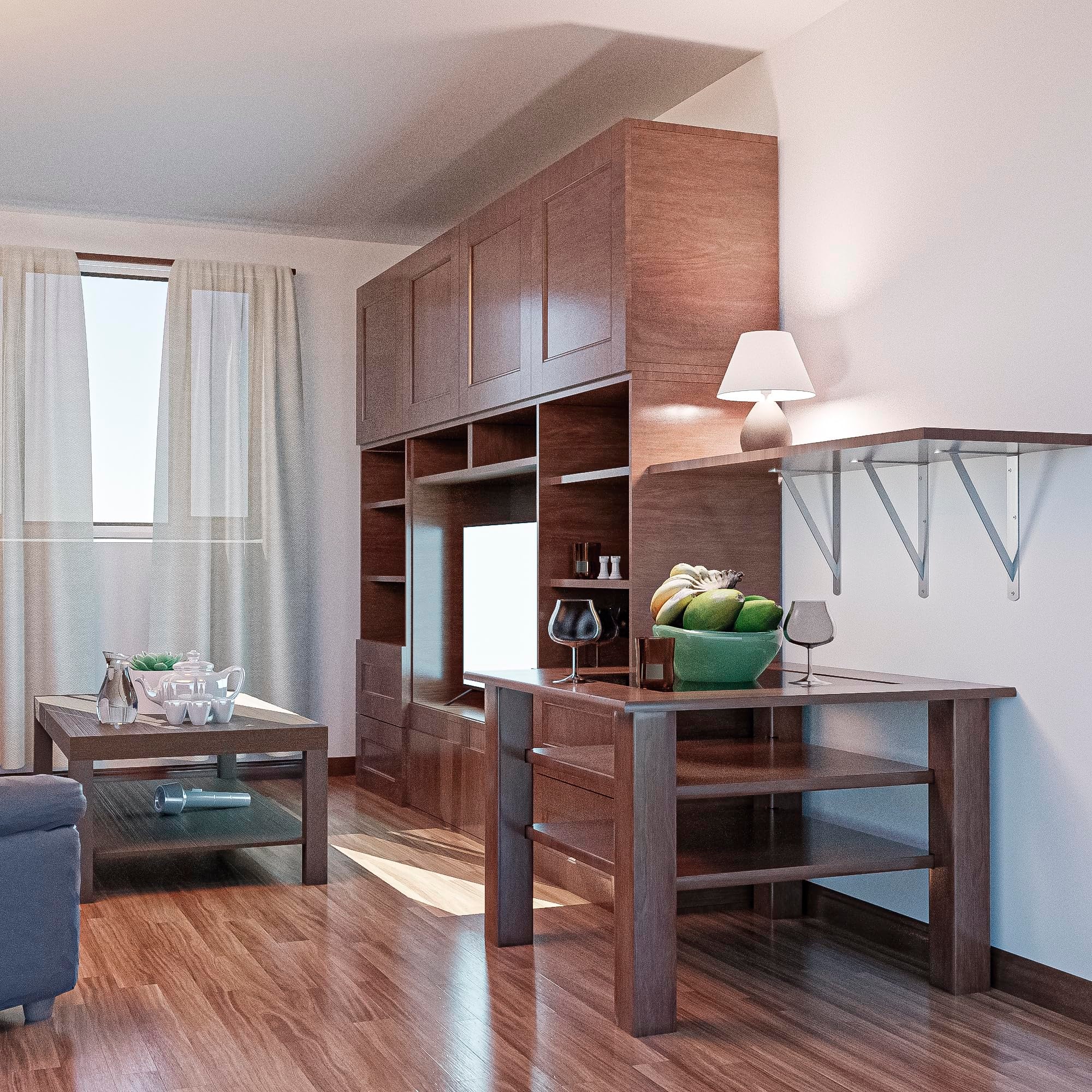 Amig - Staffe per mensole | Angolo per Ripiani | Supporto per Scaffale | Acciaio | Colore Argento | Misura: 250x200 mm | Peso massimo consigliato: 330 - 4