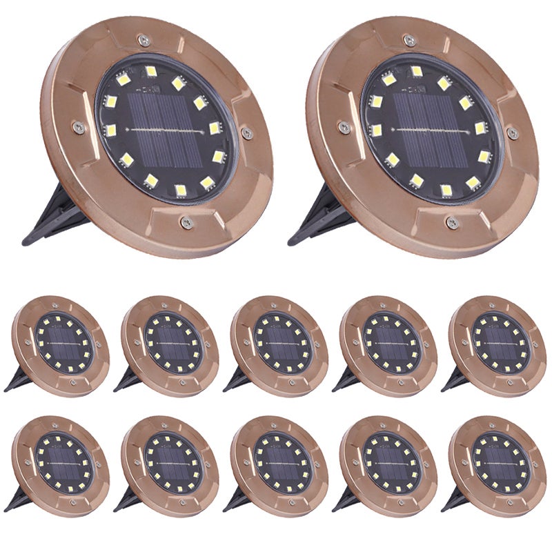 Zewnętrzne lampy solarne sztuk gruntowe lampy solarne z diodami LED wodoodporne lampy solarne do oświetlania ścieżek krajobrazowych ciepłe światło
