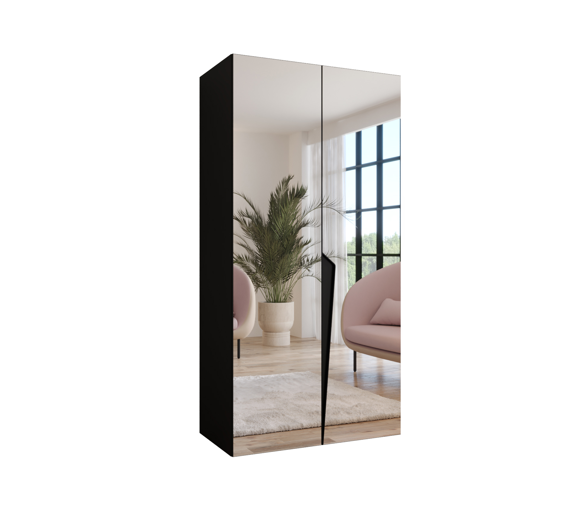 Szafa uchylna otwierana Piano 3 100 x 52 x 202 cm czarny + u. Czarny Abiks Meble