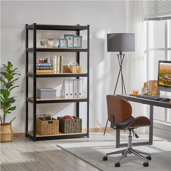 Étagère à 5 Niveaux Étagère Metallique Garage 180 x 90 x 45 cm Noir Yaheetech - 4