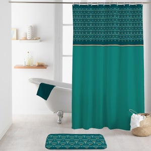Rideau De Douche 200x200 Cm JINGYOU - Polyester Lavable - Motif Tortue Marine - Ourlet Lesté Anti-Adhérence - 12 Crochets