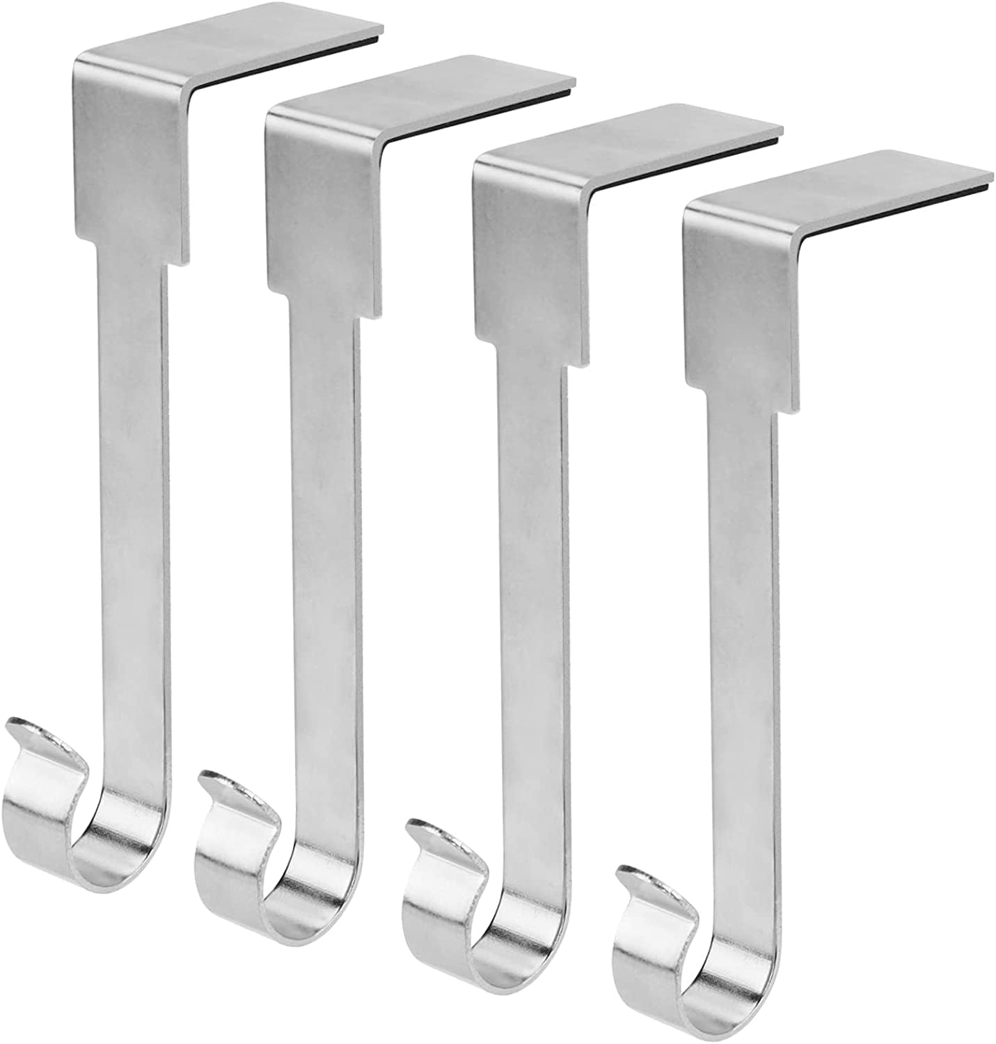 4 srebrne uchwyty na pończochy świąteczne 6 x 2,5 x 14 cm z antypoślizgową podkładką gąbkową do uchwytów na pończochy świąteczne w kominku