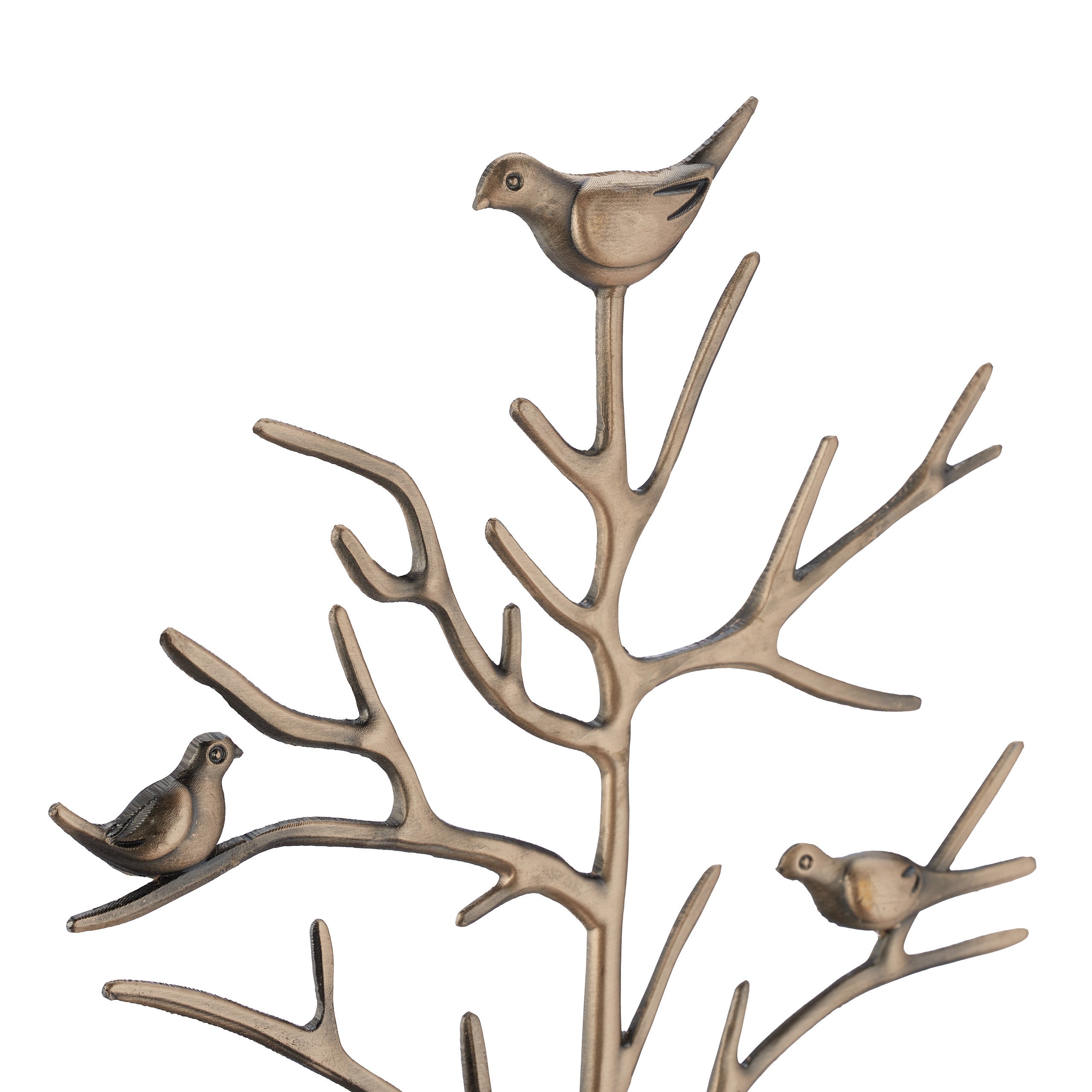 Porte-bijoux en forme d’arbre, pour colliers, boucles d’oreilles, bracelets, HxLxP 30 x 16 x 15 cm, doré, Relaxdays - 6