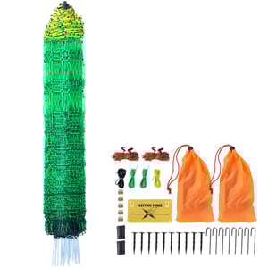 VEVOR Kit filet de clôture électrique 1,06x49,98 m clôture filet PE avec poteaux piquets à double pointe, maille portable utilitaire pour fermes
